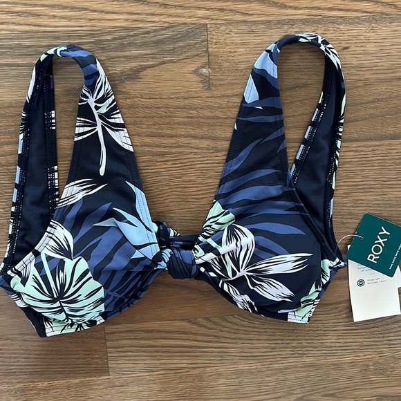 Roxy Women's Beach Classics Bralette Bikini Top Mood Indigo Large - Picture 5 of 13